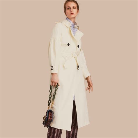 burberry silk trench puff sleeves